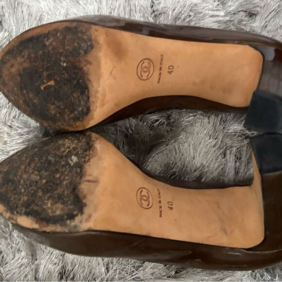 Chanel dress shoes logo pumps colorblock heels classic big monogram platforms - Picture 12 of 12